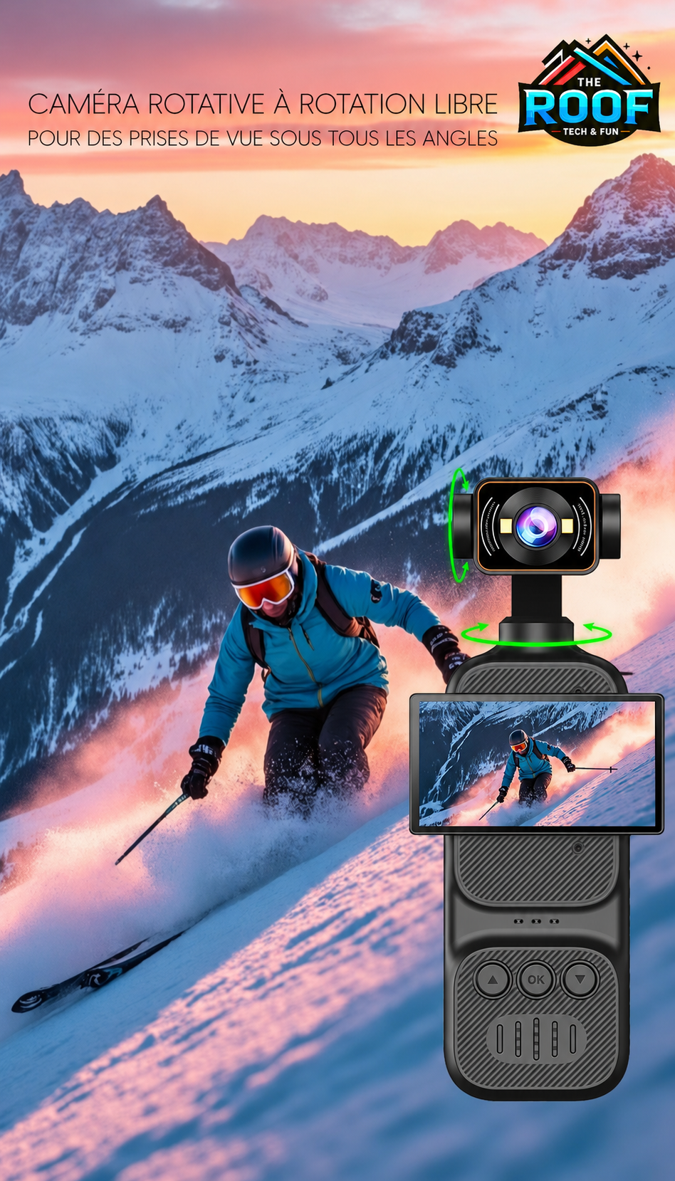 Caméra Vlog 4K Stabilisée – The Roof Tech & Fun