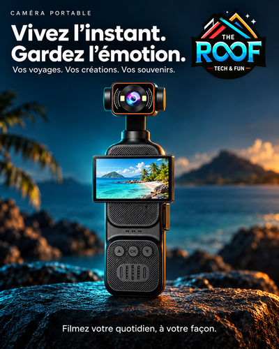 Caméra Vlog 4K Stabilisée – The Roof Tech & Fun